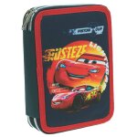 Trousse garnie cars pistoncup en tissu imprim� noir / bleu / marine