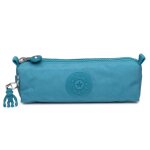 Trousse en nylon lisse avec porte - cl� singe kipling 22 cm turquoise