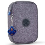 Trousse rectangulaire � fermeture zipp�e kipling 21 cm chin� gris / rose / fonc� / bleu