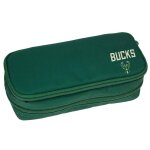 Trousse rectangulaire tissu double zip nba basket usa milwaukee bucks vert fonc�