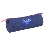 Trousse ronde cylindrique paillettes �toiles 22 x 7 cm � zip marine / multicolore
