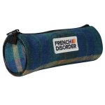 Trousse ronde fille tartan bleu tartan bleu