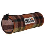 Trousse ronde fille tartan marron tartan marron
