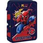 Trousse scolaire garnie spiderman avengers 2 compartiments 21 cm bleu / rouge