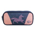 Trousse scolaire rectangulaire cybel cheval licorne bleu