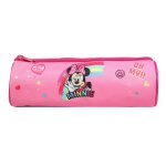 Trousse scolaire ronde disney minnie arc en ciel rose