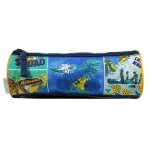 Trousse scolaire ronde phileas dinosaure bleu