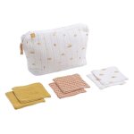 Trousse de toilette et carr ponge en coton - sunlight blanc