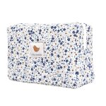 Trousse de toilette coton bio bleu
