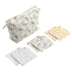 Trousse de toilette en coton - promenons nous vert tilleul