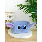 Trousse de toilette disney stitch en fausse fourrure bleu