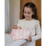 Trousse de toilette enfant polyester zip rose