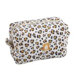 Trousse de toilette en gaze de coton imprim lopard - leopard ecru / noir