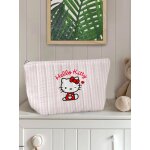 Trousse de toilette ray�e hello kitty ray� rose