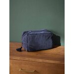 Trousse de toilette en velours c�tel� bleu