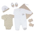 Trousseau de naissance 6 pices beige