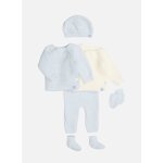 Trousseau de naissance complet ecru / ecru ray� marine