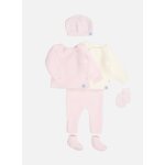 Trousseau de naissance complet ecru / rose layette