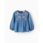 Tunique en coton brodé bleu Tunique en coton brodé bleu