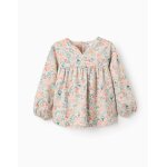 Tunique en serg  motifs floraux colors beige clair