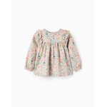 Tunique en serg  motifs floraux colors beige clair