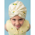Turban de bain r�versible anti - uv fille jaune citron