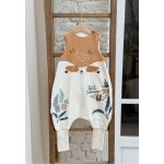 Turbulette d'�t� en gaze de coton avec pieds retroussables baroudeur ecru