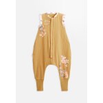 Turbulette d't en gaze de coton avec pieds retroussables flamingo ocre