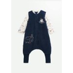 Turbulette d'hiver en velours avec pieds retroussables et manches amovibles cirque d'automne bleu