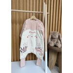 Turbulette d'hiver en velours avec pieds retroussables et manches amovibles manouk ecru