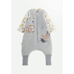 Turbulette d'hiver en velours avec pieds retroussables et manches amovibles petit loup gris