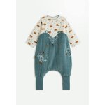 Turbulette tog 2 en velours avec pieds retroussables et manches amovibles ginkgo vert