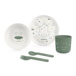 Vaisselle enfant en matriau bio grenouille vert