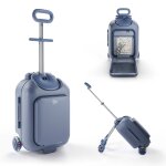 Valise cabine enfant kinderkraft cabby 2 en 1 porteur avec si�ge roues lumineuses pliable compacte 20l ...