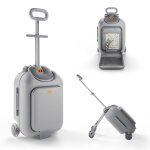 Valise cabine enfant kinderkraft cabby 2 en 1 porteur avec si�ge roues lumineuses pliable compacte 20l ...