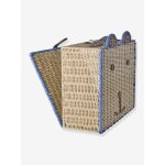 Valise ourson en corde de papier rose enfants rice bleu