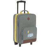 Valise � roulettes gris, bleu clair, moutarde
