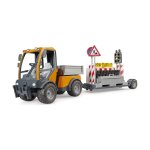 Variocar avec plateforme et remorque de s�curit� routi�re multicolore