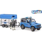 Vhicule de police land rover defender avec remorque pour chevaux bleu