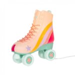 Veilleuse patin � roulettes en r�sine rose