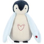 Veilleuse peluche manchot bleu (20 cm) ecru, bleu, rouge