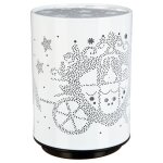 Veilleuse � pile push h. 13cm m�tal blanc cal�che