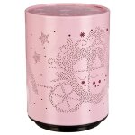 Veilleuse � pile push h. 13cm m�tal rose cal�che