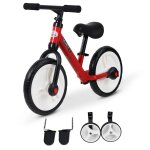 Vélo enfant draisienne 2 en 1 roulettes pédales amovibles hauteur selle réglable rouge Vélo enfant draisienne 2 en 1 roulettes pédales amovibles hauteur selle réglable rouge