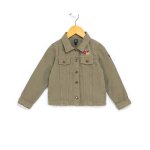 Veste 100% coton fille kaki clair