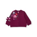 Veste b�b� fille en molleton avec boutons et d�tails d�coratifs rouge