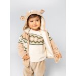 Veste b�b� gar�on maille imprim� zigzag blanc