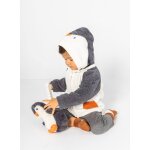Veste b�b� en maille � capuche combin�e blanc