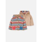 Veste b�b� en maille r�versible � rayures marron