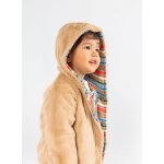 Veste b�b� en maille r�versible � rayures marron